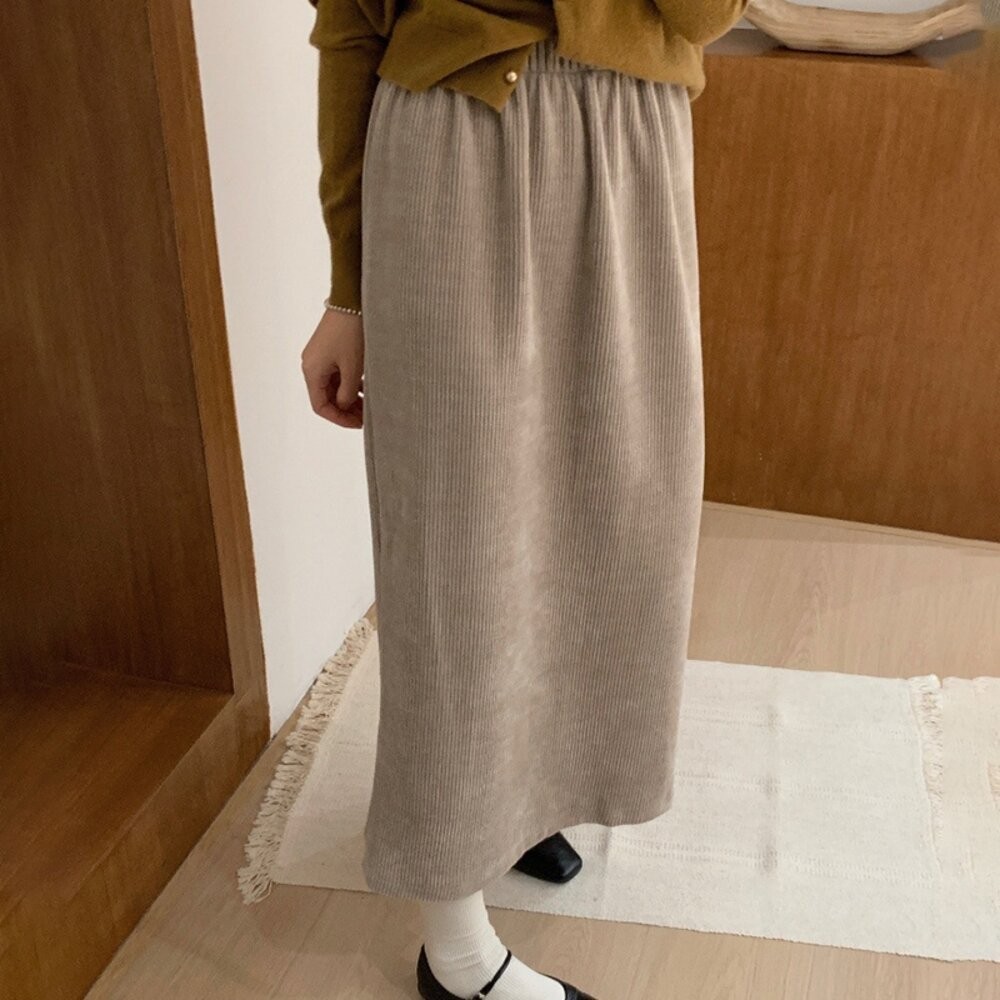 【台灣發貨】韓版復古高腰燈芯絨半身裙 連身裙 吊帶裙 吊帶褲 女裝【P308】-細節圖4