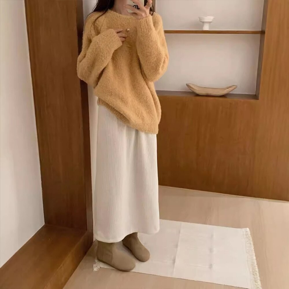 【台灣發貨】韓版復古高腰燈芯絨半身裙 連身裙 吊帶裙 吊帶褲 女裝【P308】-細節圖5