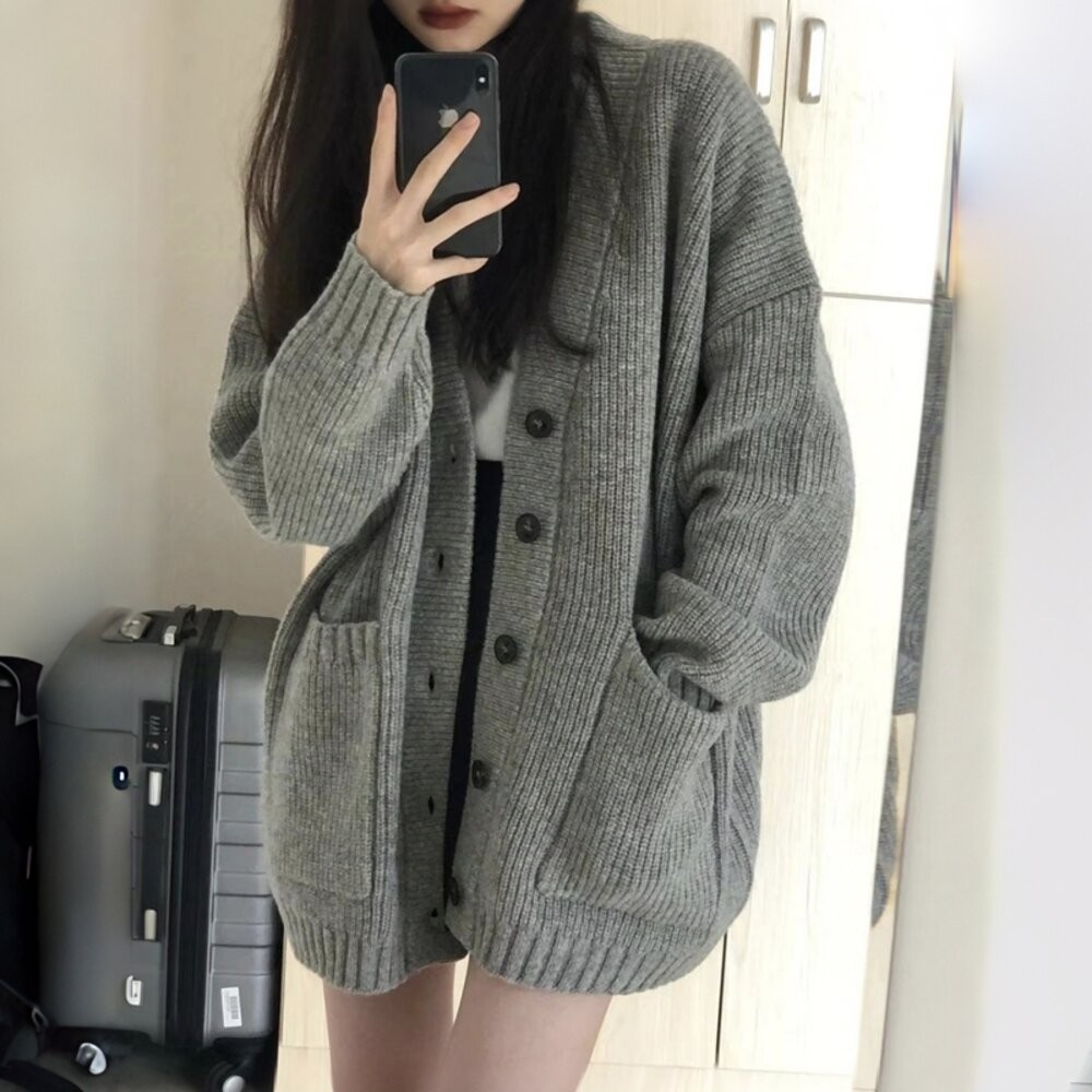 【台灣發貨】韓版慵懶復古長版外套 外套 防曬外套 女裝 上衣 衣服【J288】-細節圖5