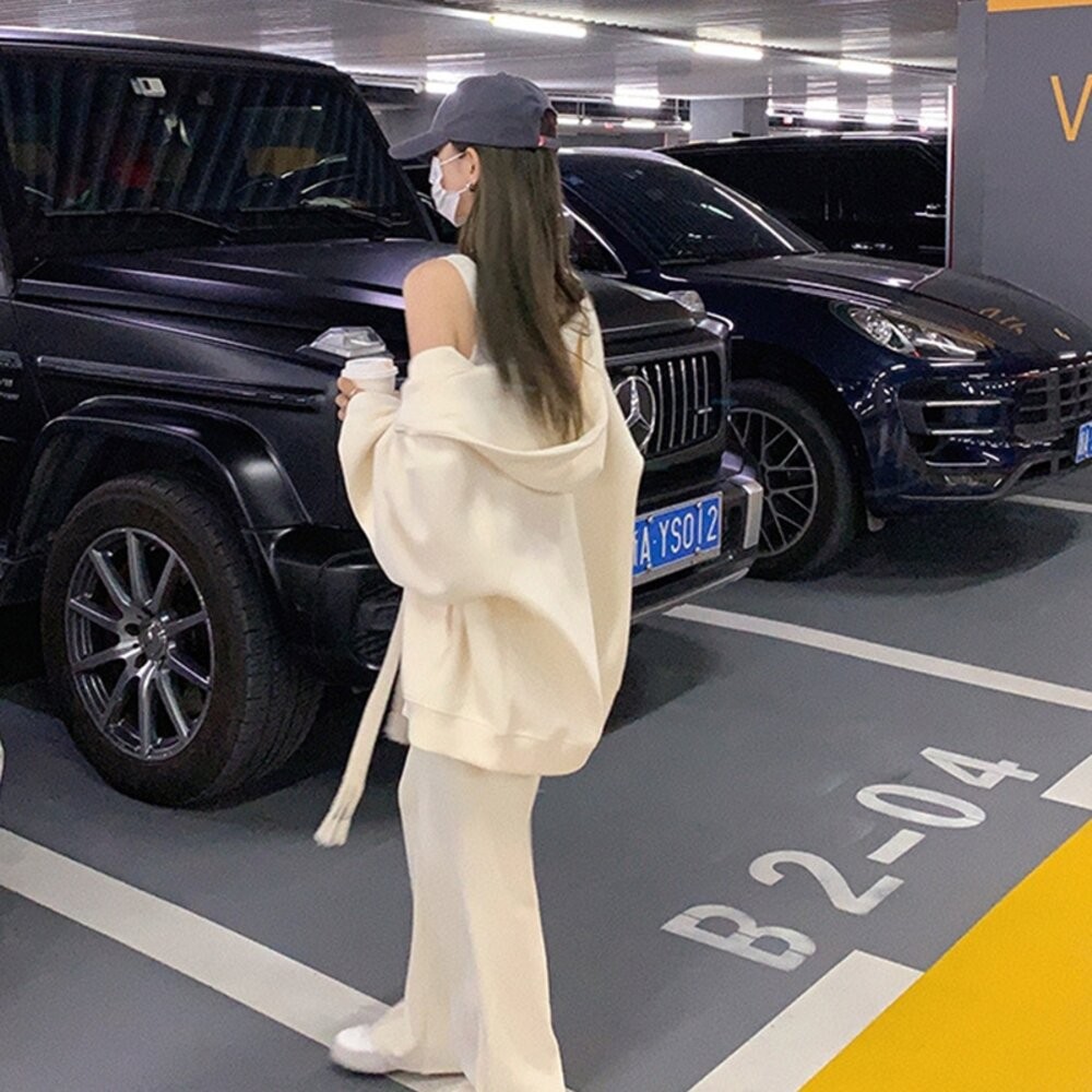 【台灣發貨】韓版基本款寬鬆連帽外套 外套 防曬外套 女裝 上衣 衣服【J32】-細節圖5