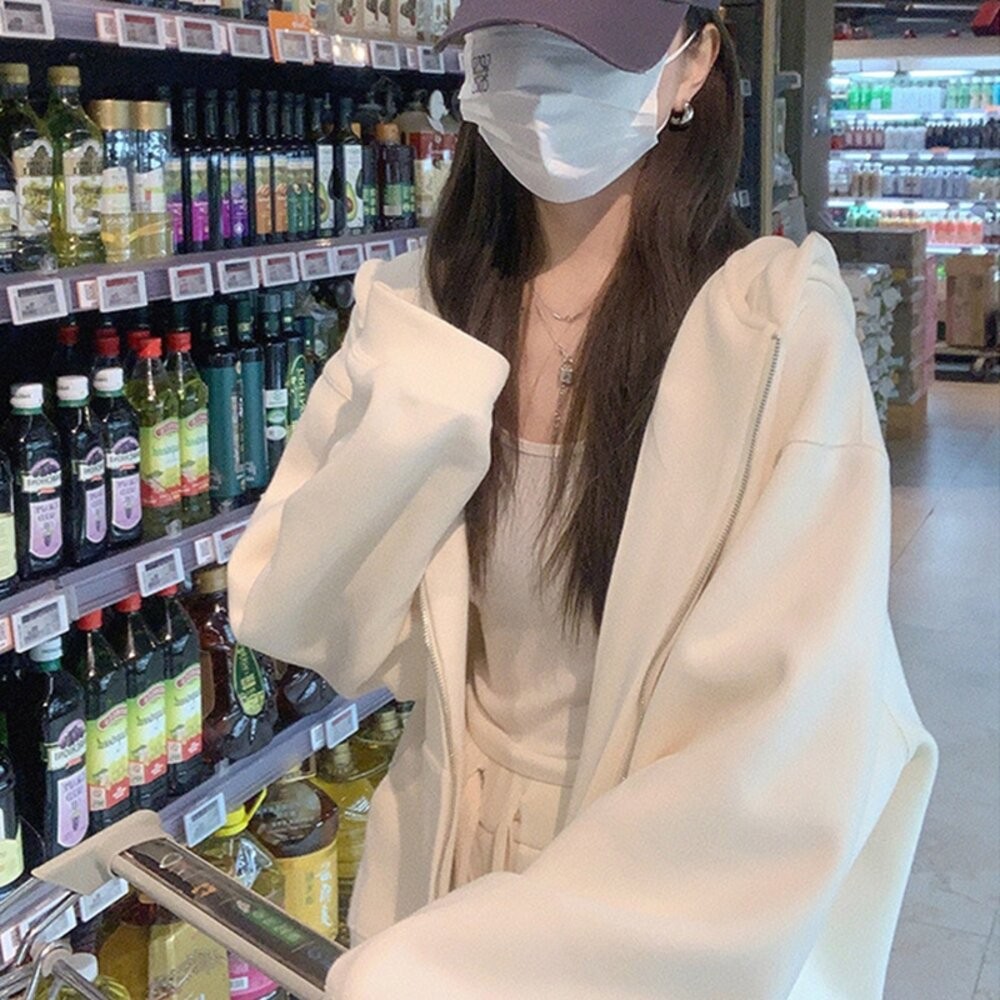 【台灣發貨】韓版基本款寬鬆連帽外套 外套 防曬外套 女裝 上衣 衣服【J32】-細節圖6