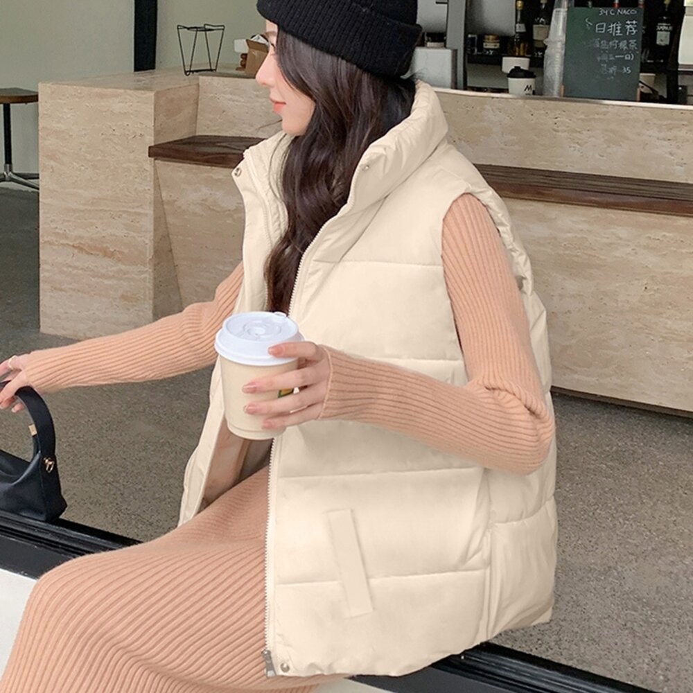 【台灣發貨】韓版立領無袖背心外套 外套 防曬外套 女裝 上衣 衣服【J264】-細節圖2
