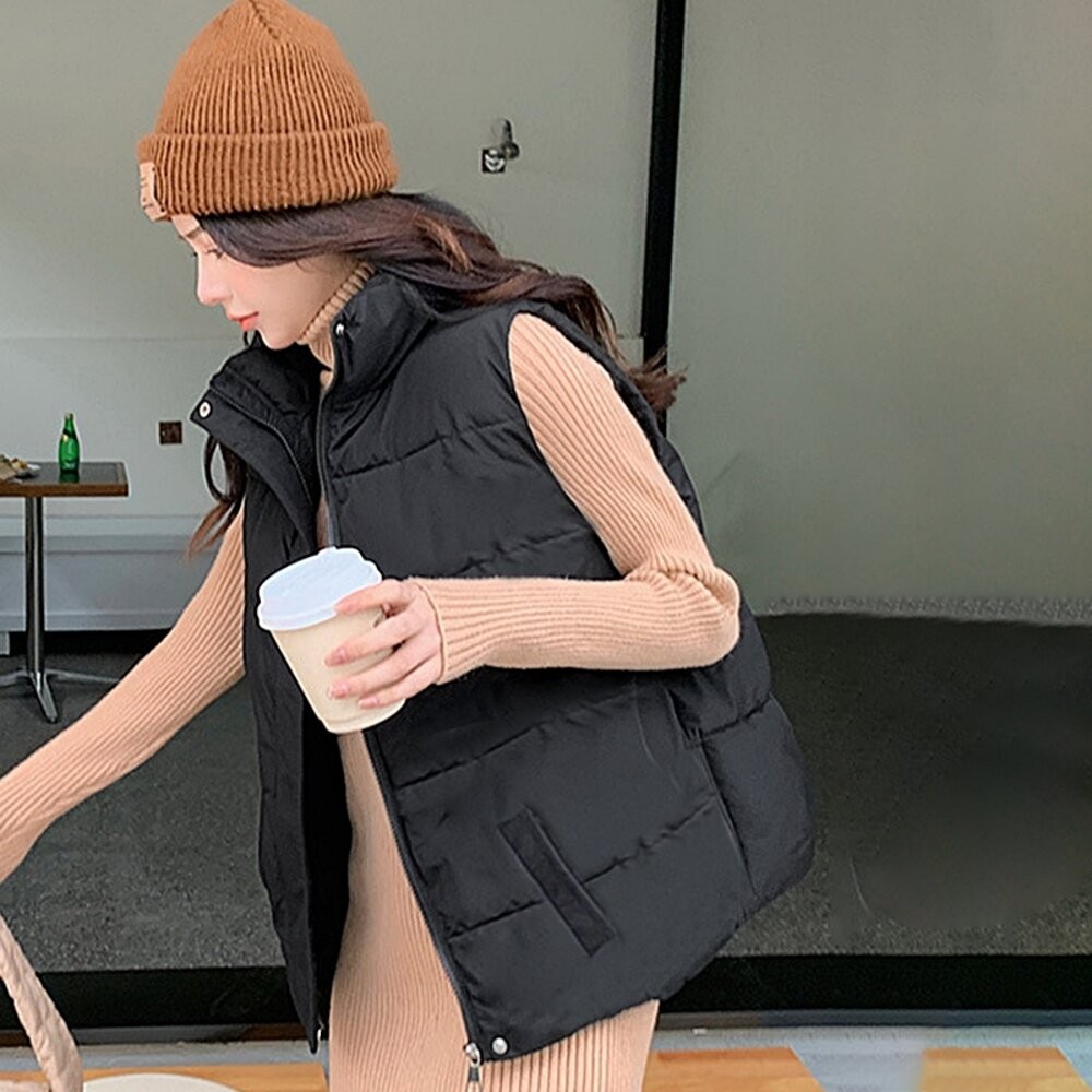 【台灣發貨】韓版立領無袖背心外套 外套 防曬外套 女裝 上衣 衣服【J264】-細節圖3
