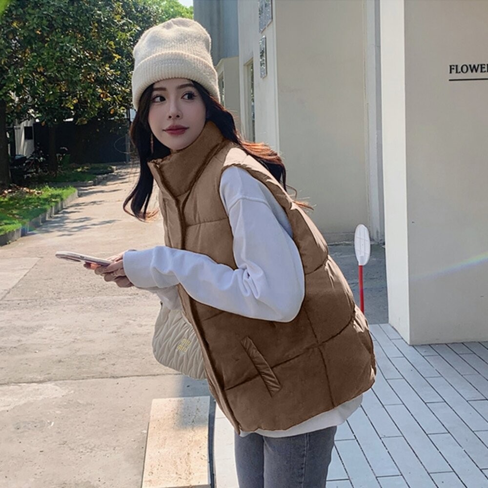 【台灣發貨】韓版立領無袖背心外套 外套 防曬外套 女裝 上衣 衣服【J264】-細節圖4