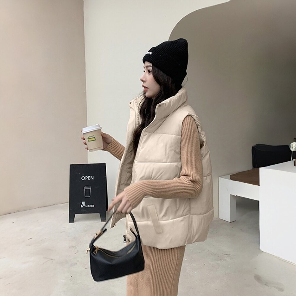 【台灣發貨】韓版立領無袖背心外套 外套 防曬外套 女裝 上衣 衣服【J264】-細節圖5