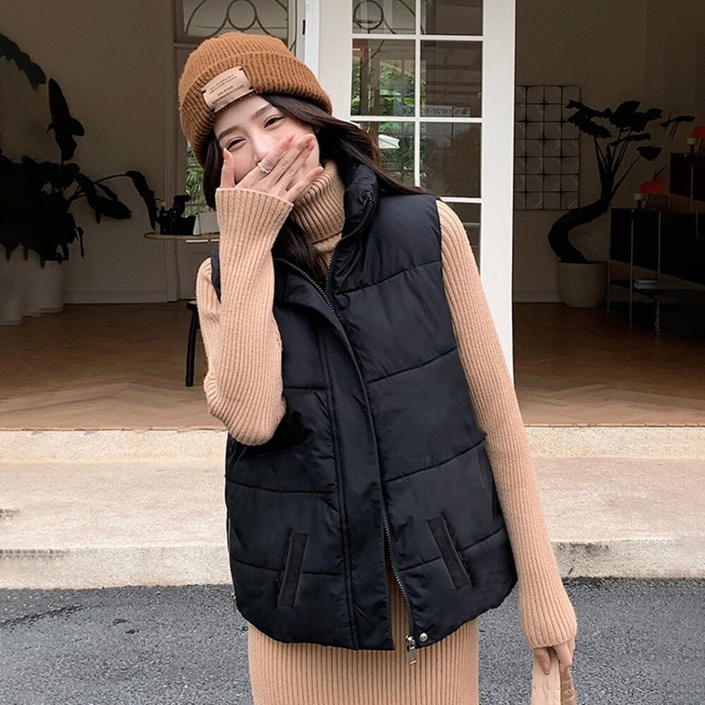 【台灣發貨】韓版立領無袖背心外套 外套 防曬外套 女裝 上衣 衣服【J264】-細節圖6