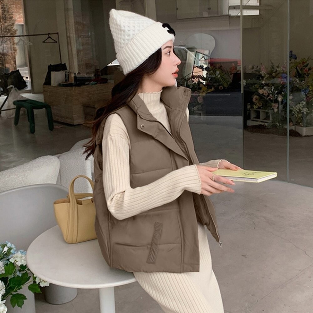 【台灣發貨】韓版立領無袖背心外套 外套 防曬外套 女裝 上衣 衣服【J264】-細節圖7
