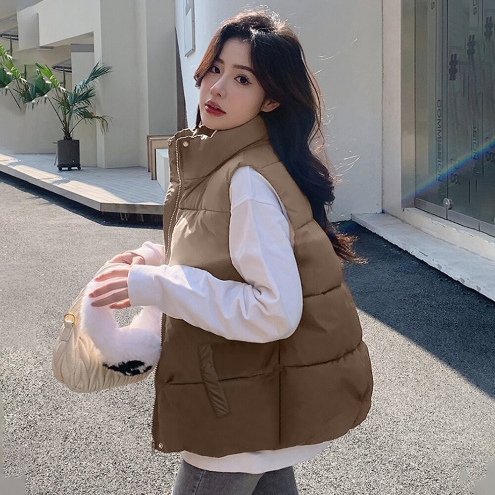 【台灣發貨】韓版立領無袖背心外套 外套 防曬外套 女裝 上衣 衣服【J264】-細節圖8