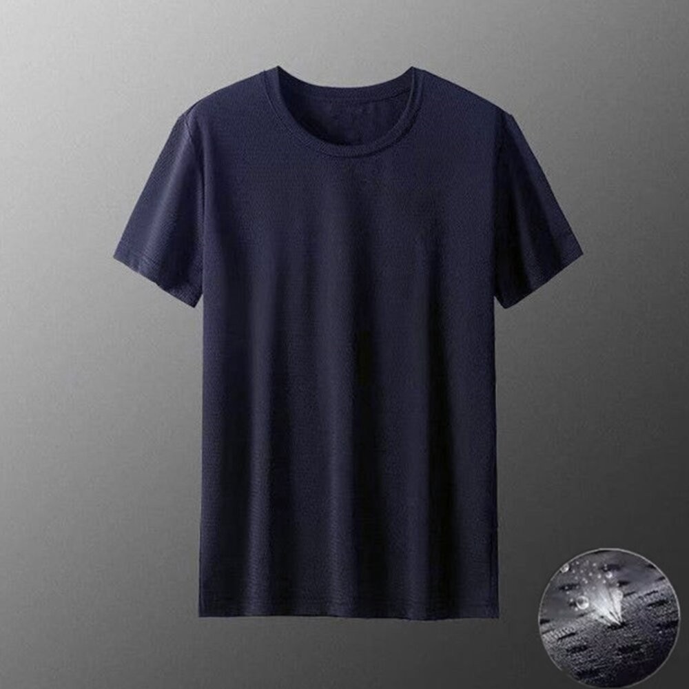 【台灣發貨】韓版冰絲速乾透氣運動上衣 衣服 男裝 t恤 短袖t恤 上衣【T572】-細節圖3