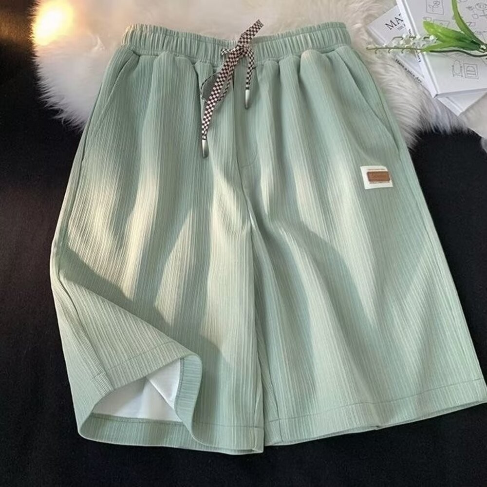 【台灣發貨】韓版冰絲速乾寬鬆運動短褲 短褲 褲子 男裝【P347】-細節圖5