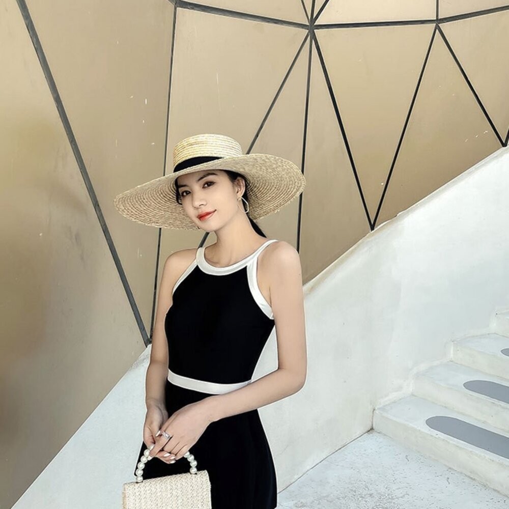 【台灣發貨】韓版氣質撞色顯瘦連身泳衣【S133】-細節圖7