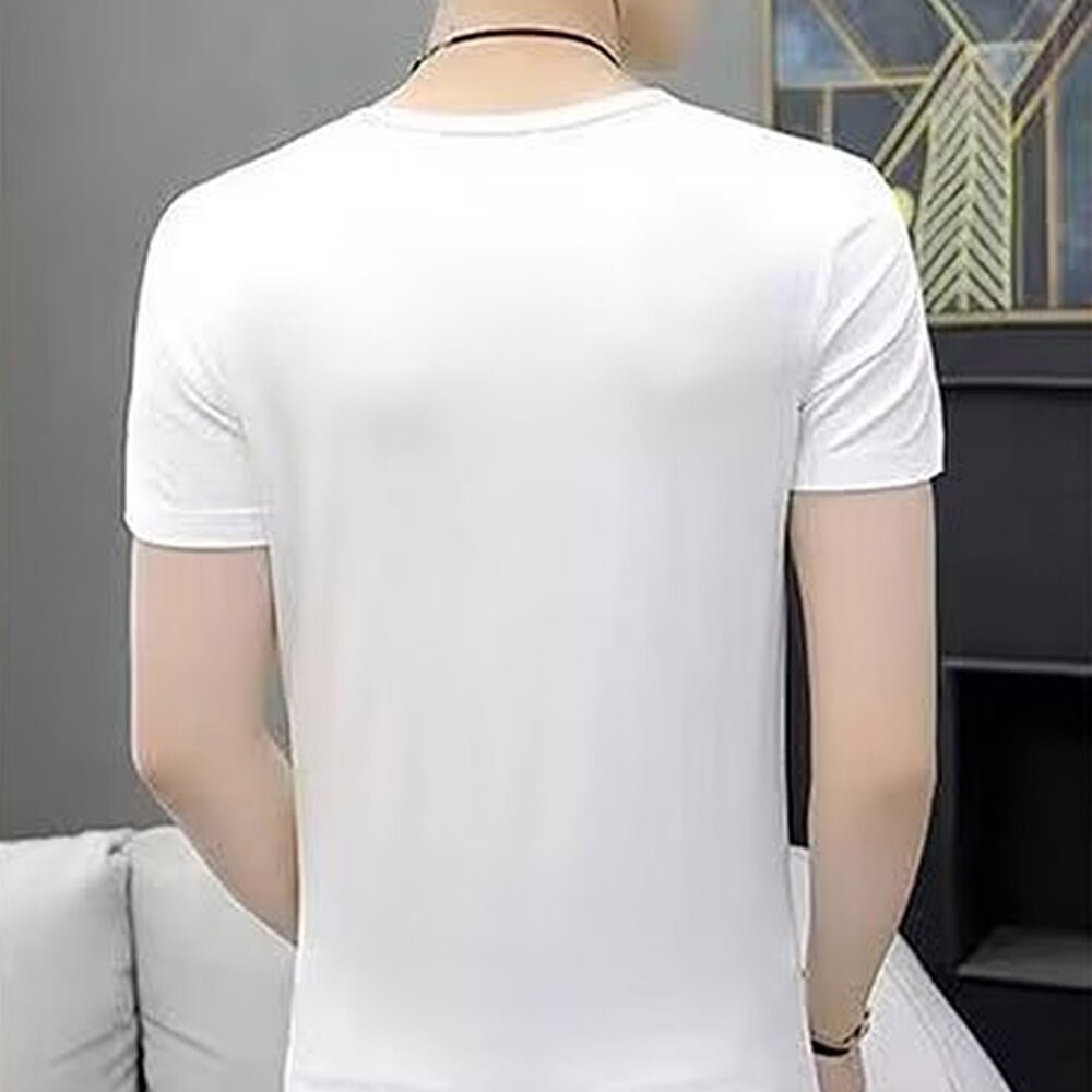 【台灣發貨】韓版圓領修身型短袖上衣 衣服 t恤 短袖t恤 上衣 男裝【T596】-細節圖9