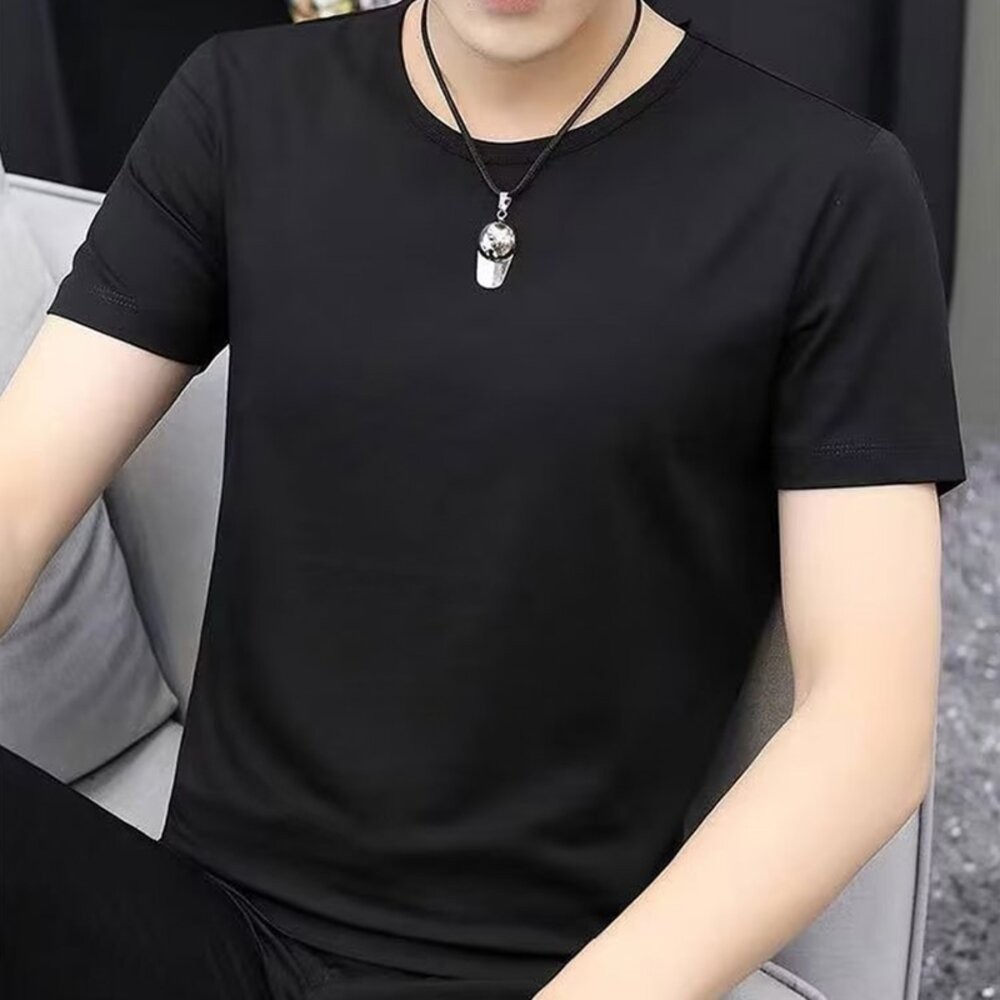 【台灣發貨】韓版圓領修身型短袖上衣 衣服 t恤 短袖t恤 上衣 男裝【T596】-規格圖9