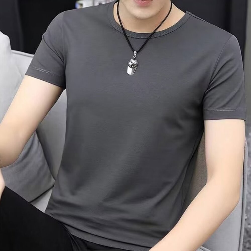 【台灣發貨】韓版圓領修身型短袖上衣 衣服 t恤 短袖t恤 上衣 男裝【T596】-規格圖9