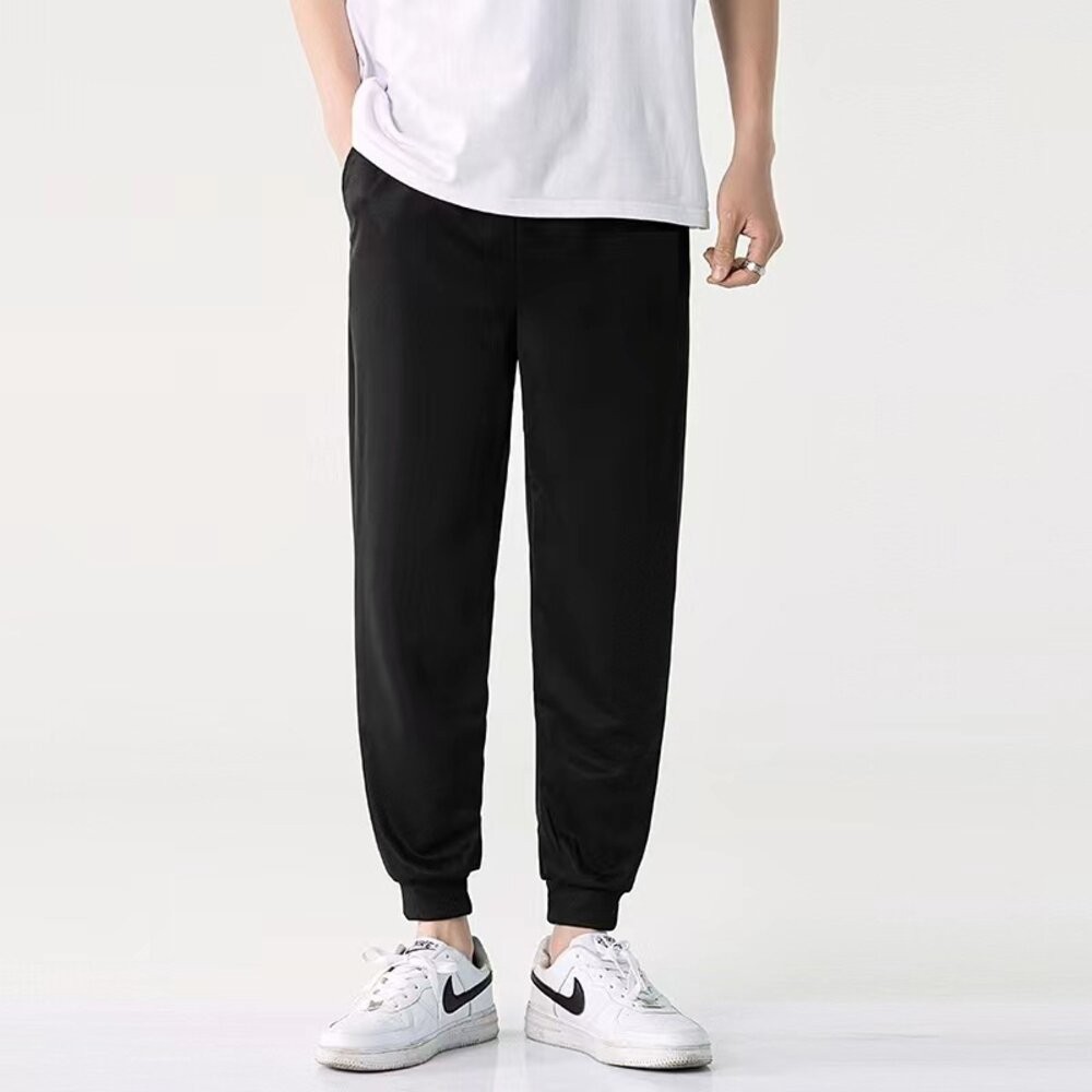 【台灣發貨】韓版內刷毛寬鬆束腳運動褲 寬褲 褲子 女裝P313【P270】-細節圖2