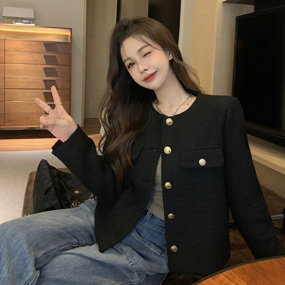 【台灣發貨】韓版高級感氣質短版外套 外套 防曬外套 女裝 上衣 衣服【J322】-細節圖7