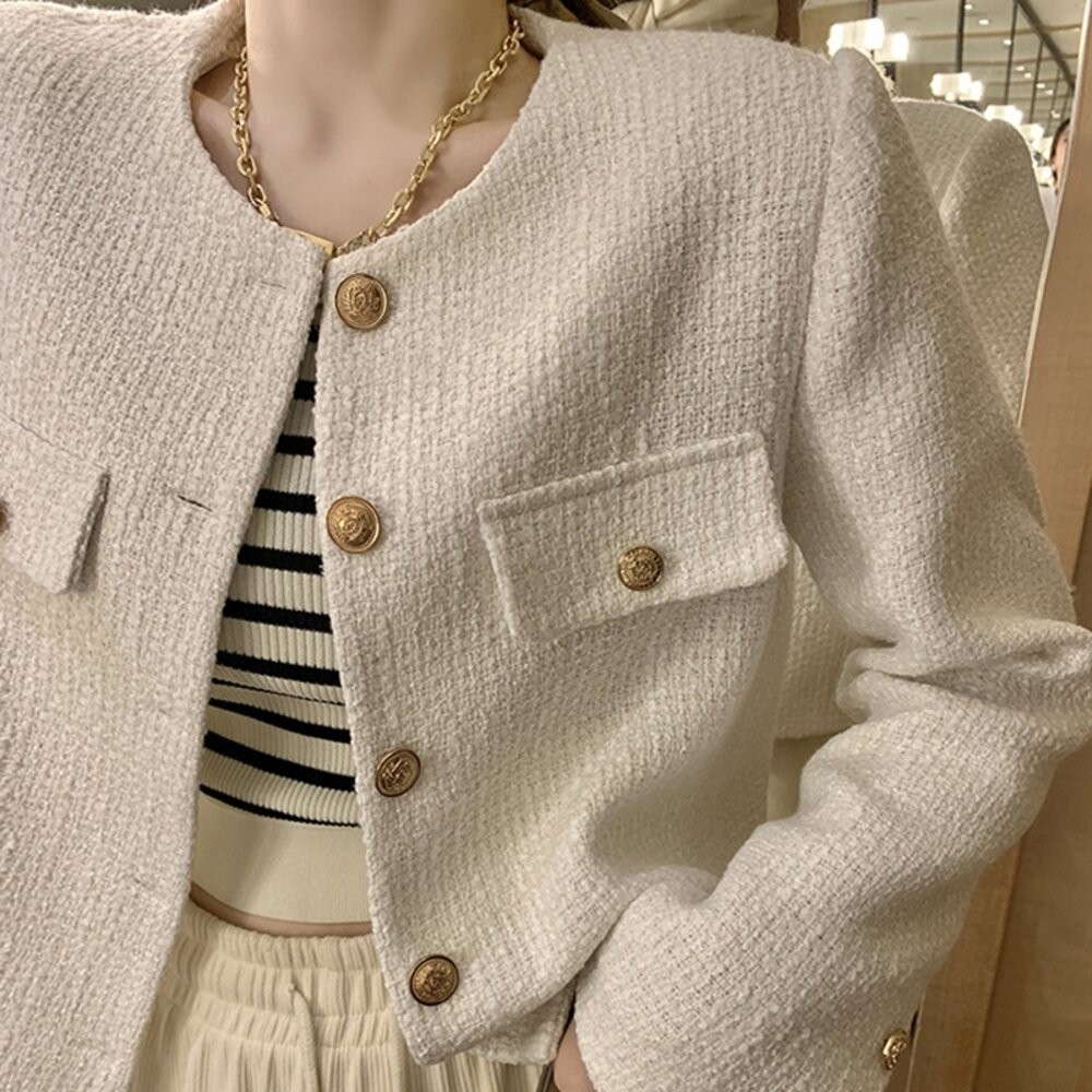 【台灣發貨】韓版高級感氣質短版外套 外套 防曬外套 女裝 上衣 衣服【J322】-細節圖8