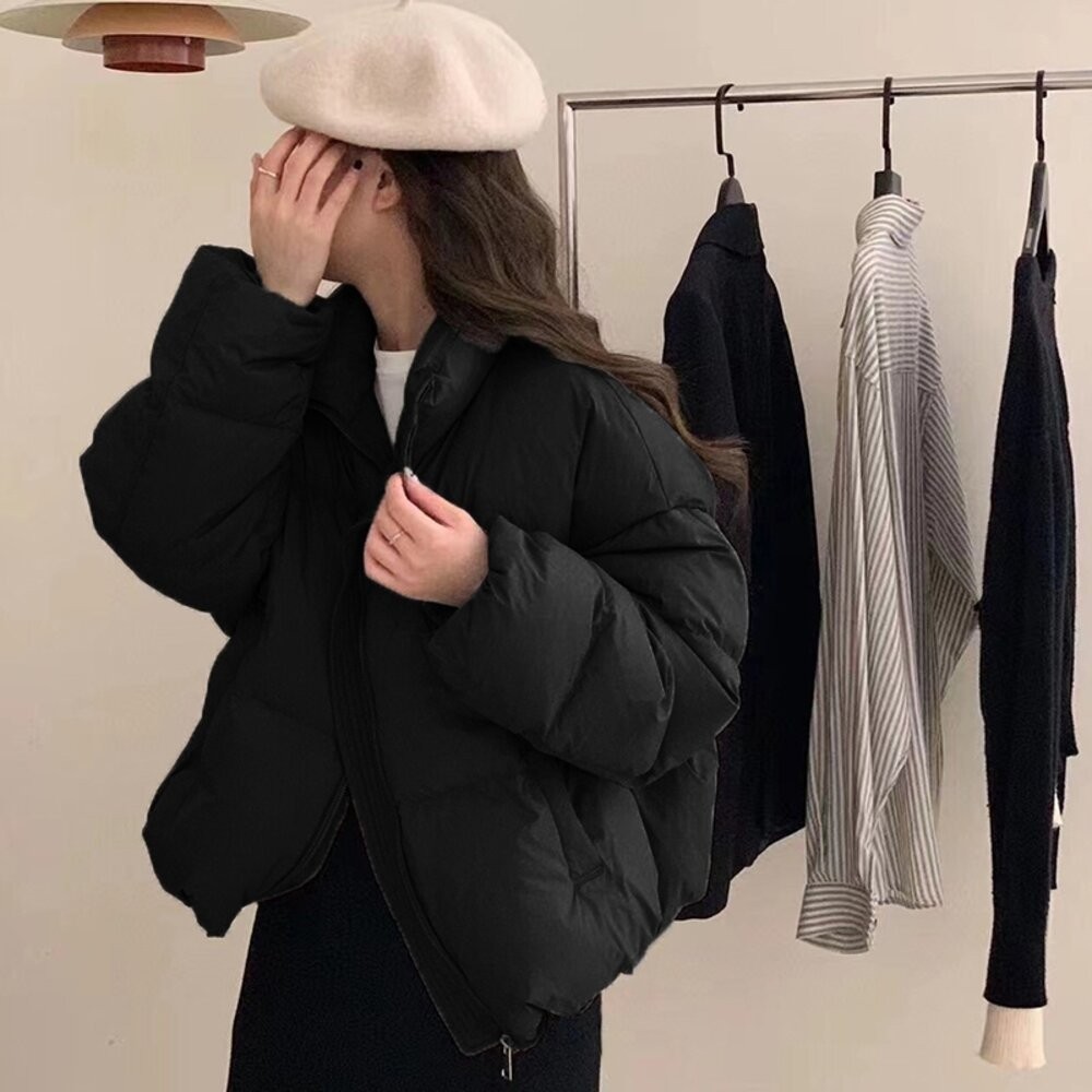 【台灣發貨】韓版立領泡芙外套 外套 冬季外套 女裝 上衣 衣服【J308】-細節圖6