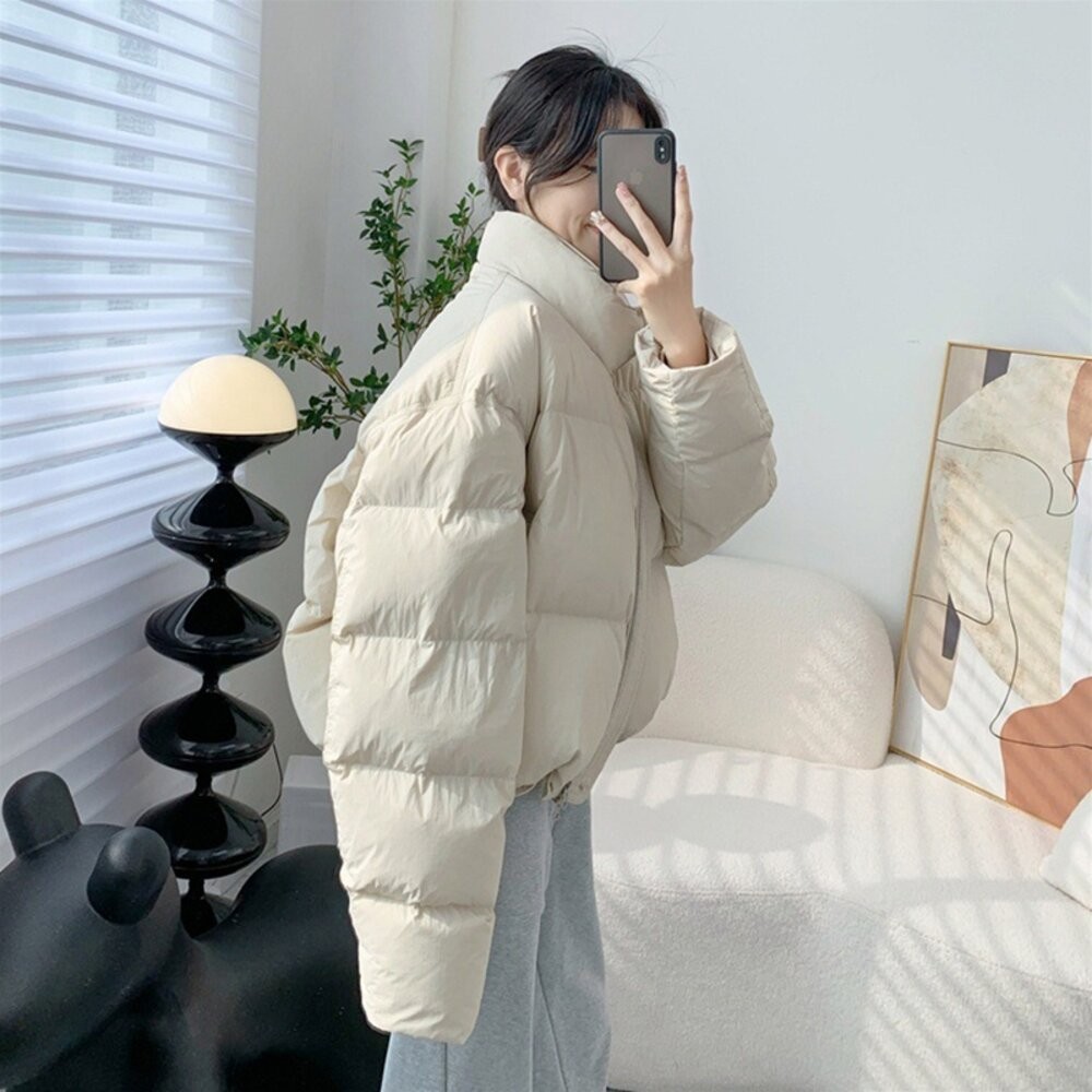 【台灣發貨】韓版立領泡芙外套 外套 冬季外套 女裝 上衣 衣服【J308】-細節圖7