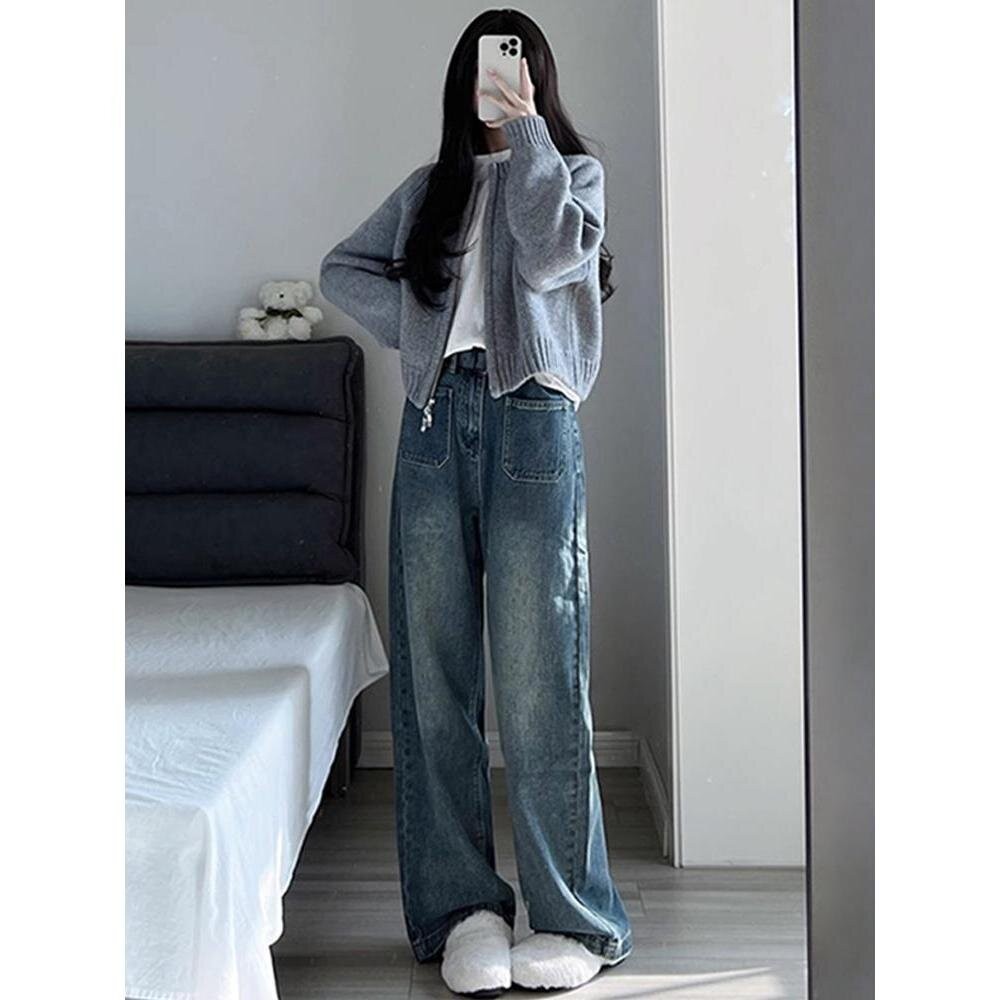 【台灣發貨】韓版寬鬆顯瘦拉鍊針織外套 外套 防曬外套 女裝 上衣 衣服 【J286】-細節圖7