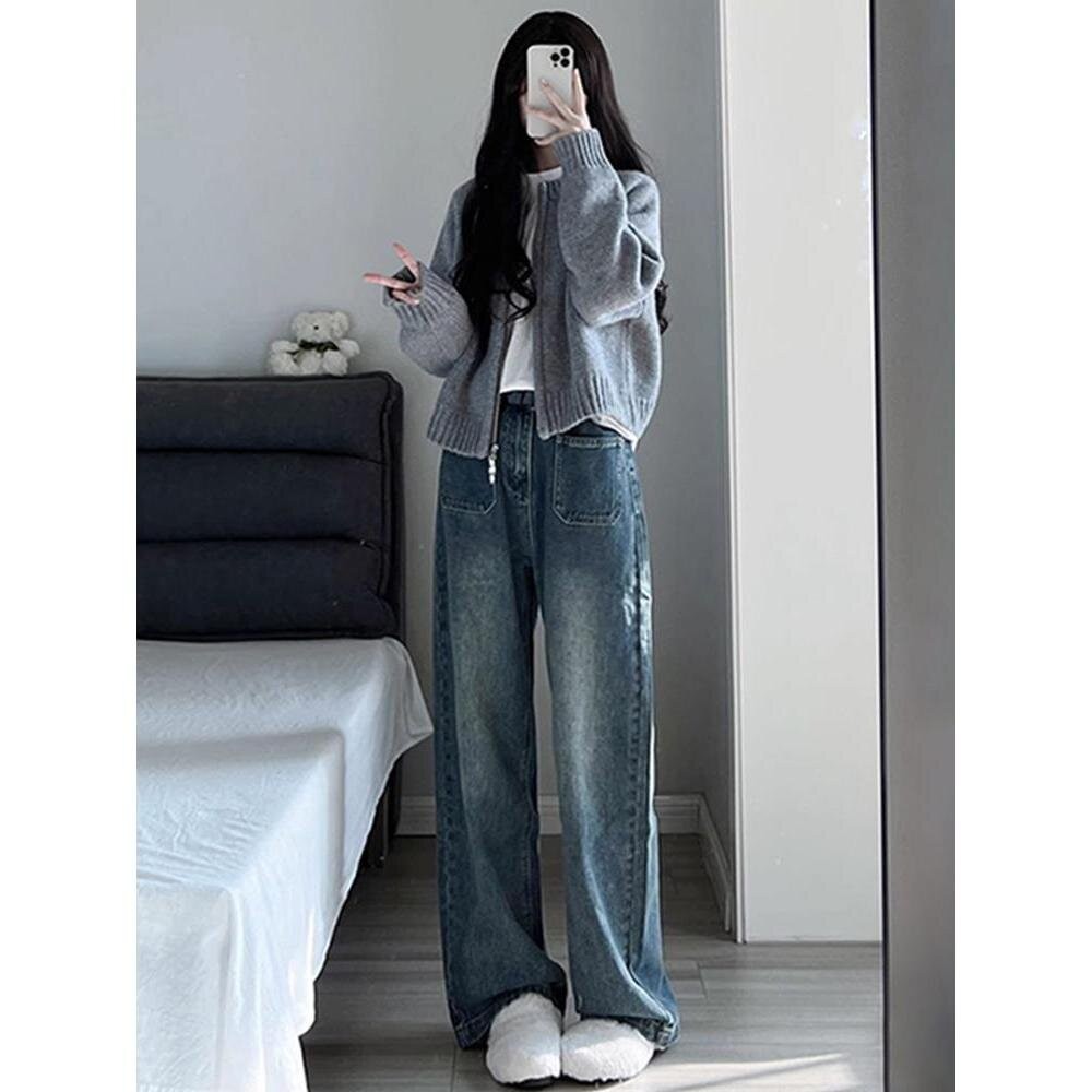 【台灣發貨】韓版寬鬆顯瘦拉鍊針織外套 外套 防曬外套 女裝 上衣 衣服 【J286】-細節圖8