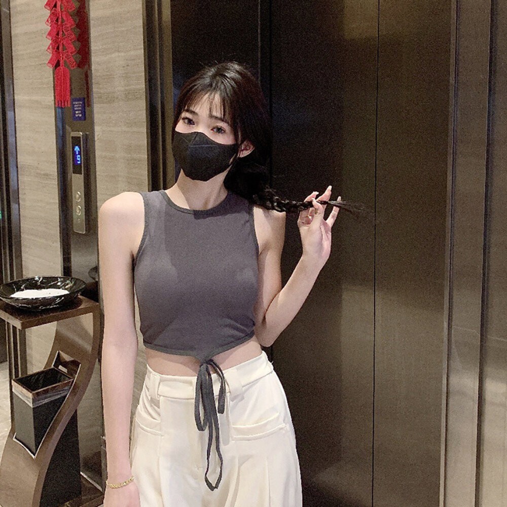 【台灣發貨】韓版顯瘦美背綁帶背心 小可愛 背心 衣服 女裝 上衣【V262】-細節圖8