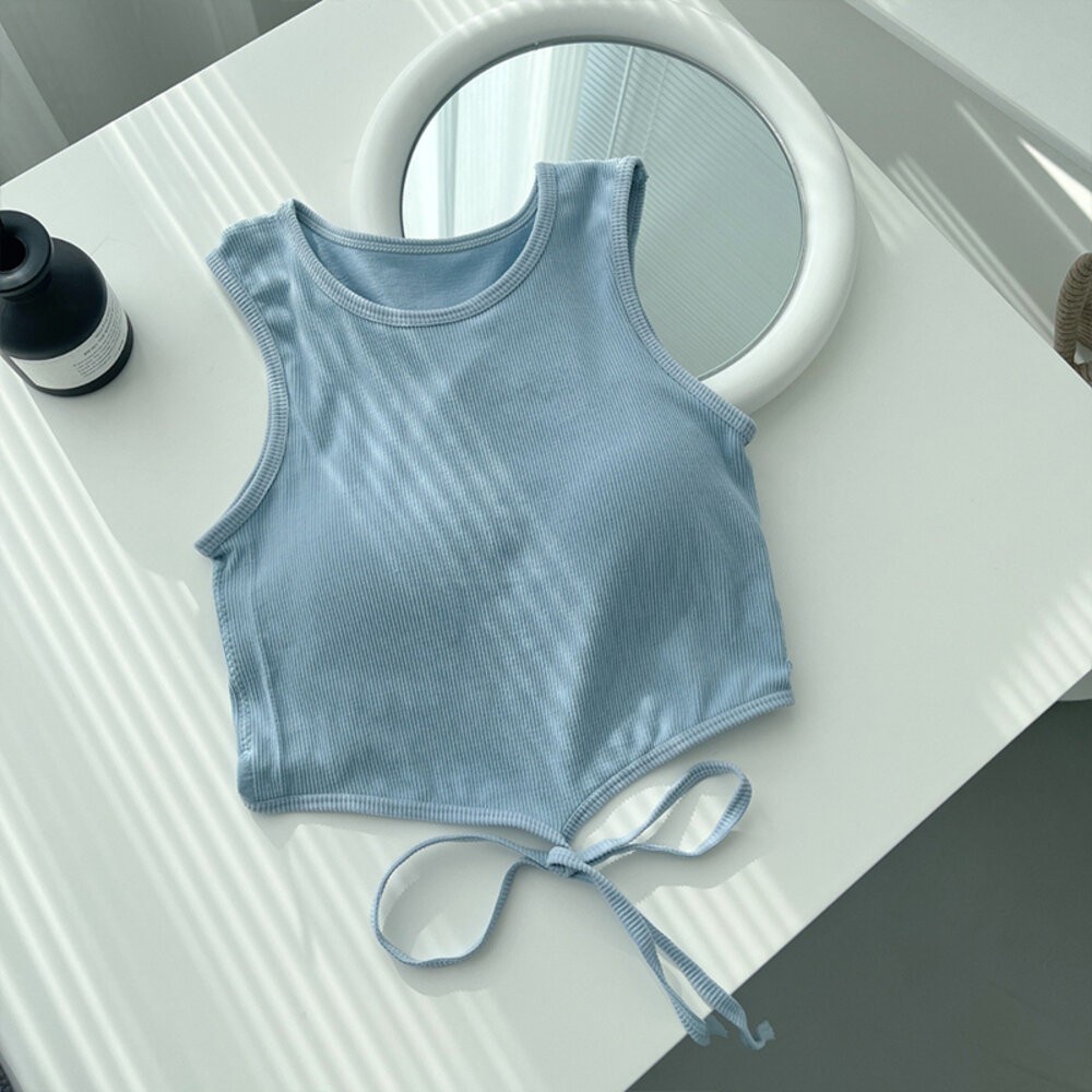 【台灣發貨】韓版顯瘦美背綁帶背心 小可愛 背心 衣服 女裝 上衣【V262】-規格圖9