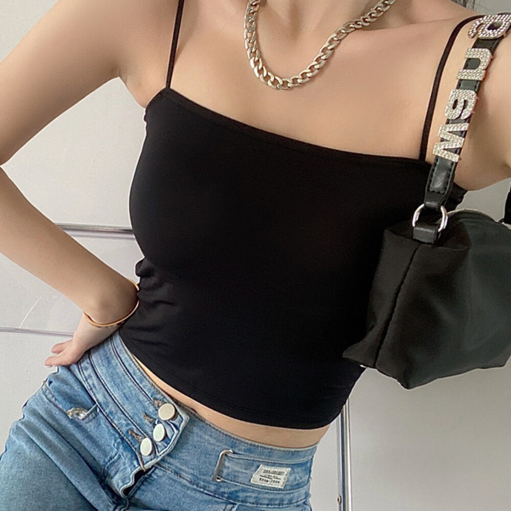 【台灣發貨】韓版無痕美背小可愛 帶胸墊免穿內衣 小可愛 背心 衣服 女裝 上衣【V154】-細節圖6