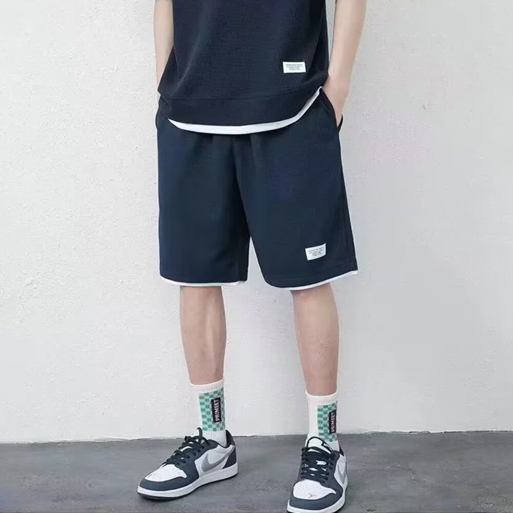 【台灣發貨】韓版寬鬆休閒運動套裝 短袖上衣+五分短褲 衣服 男裝 t恤 短袖t恤 上衣 短褲 褲子 男裝【S262】-細節圖9