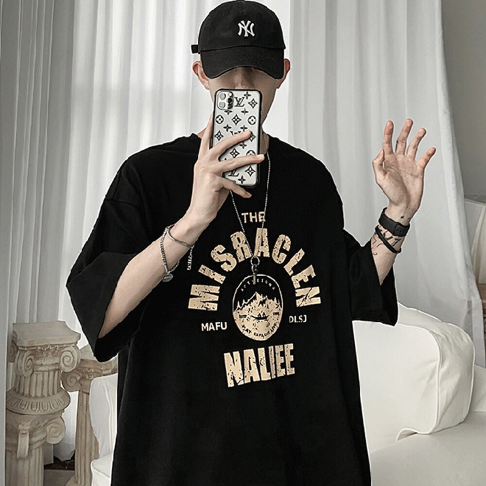 【台灣發貨】韓版男款潮牌風時尚短袖t恤 衣服 男裝 t恤 短袖t恤 上衣【T529】-細節圖3