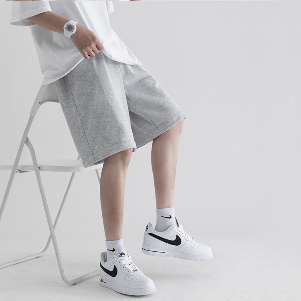 【台灣發貨】男款夏季素色寬鬆短褲 短褲 褲子 男裝【P256】-細節圖2