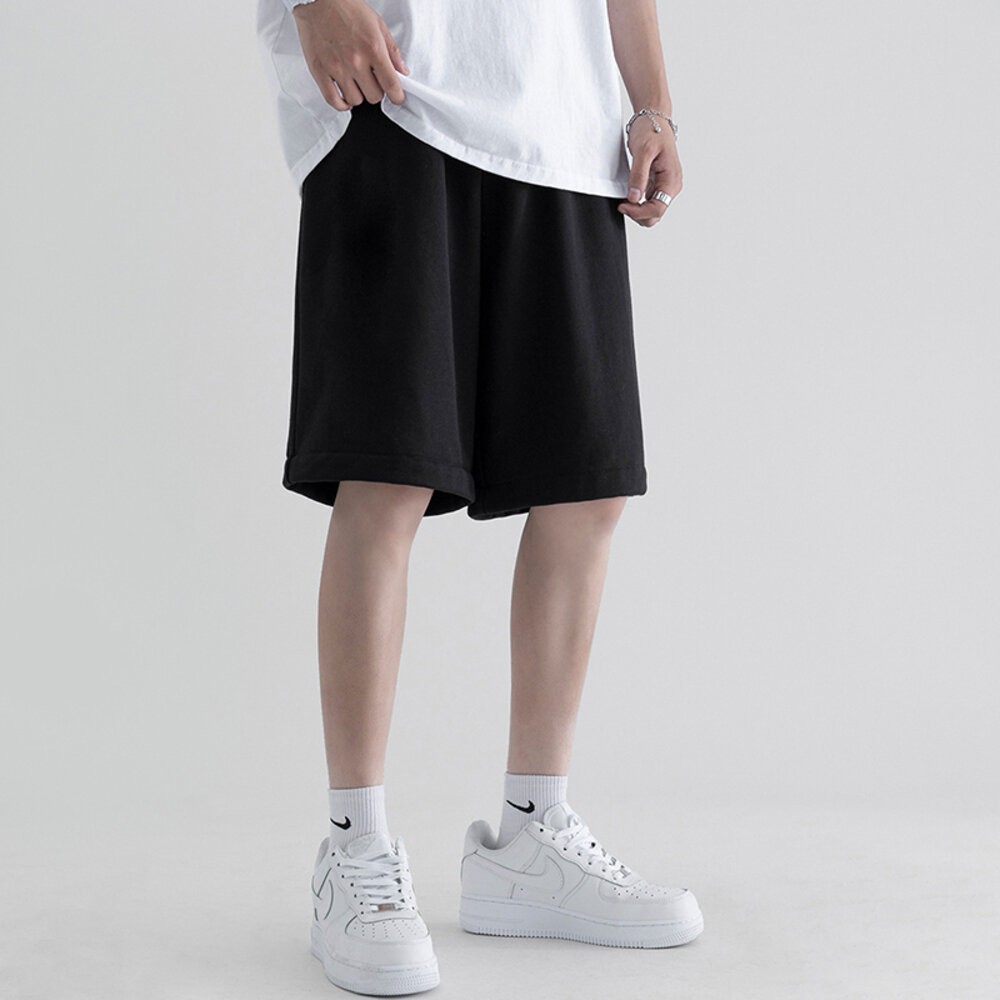 【台灣發貨】男款夏季素色寬鬆短褲 短褲 褲子 男裝【P256】-細節圖3