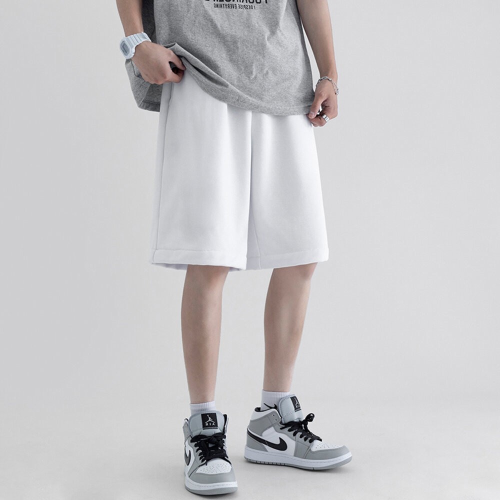 【台灣發貨】男款夏季素色寬鬆短褲 短褲 褲子 男裝【P256】-細節圖6