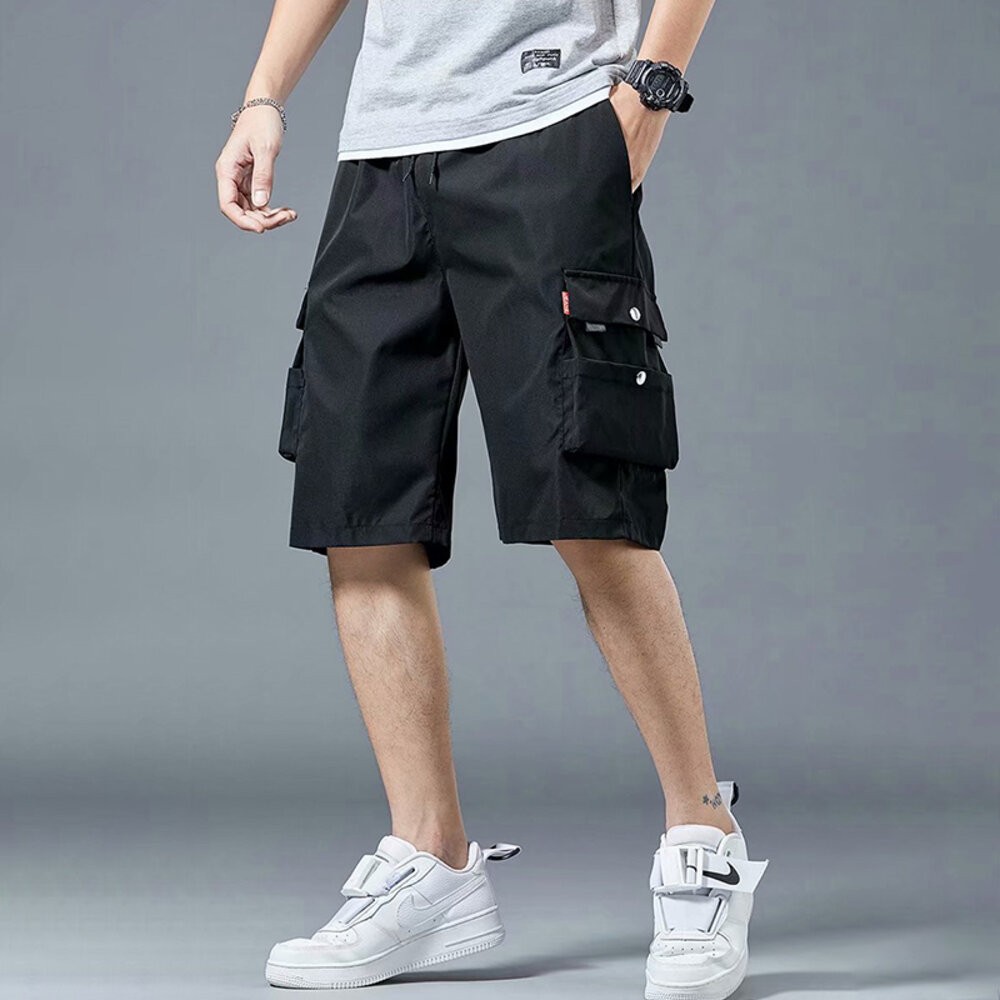 【台灣發貨】韓版寬鬆多口袋休閒褲 短褲 褲子 男裝【P253】-細節圖2