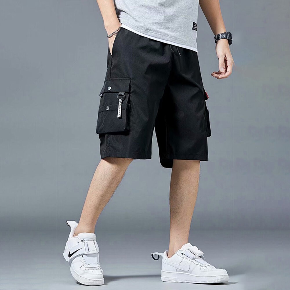 【台灣發貨】韓版寬鬆多口袋休閒褲 短褲 褲子 男裝【P253】-細節圖3