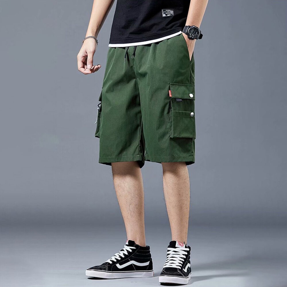 【台灣發貨】韓版寬鬆多口袋休閒褲 短褲 褲子 男裝【P253】-細節圖6