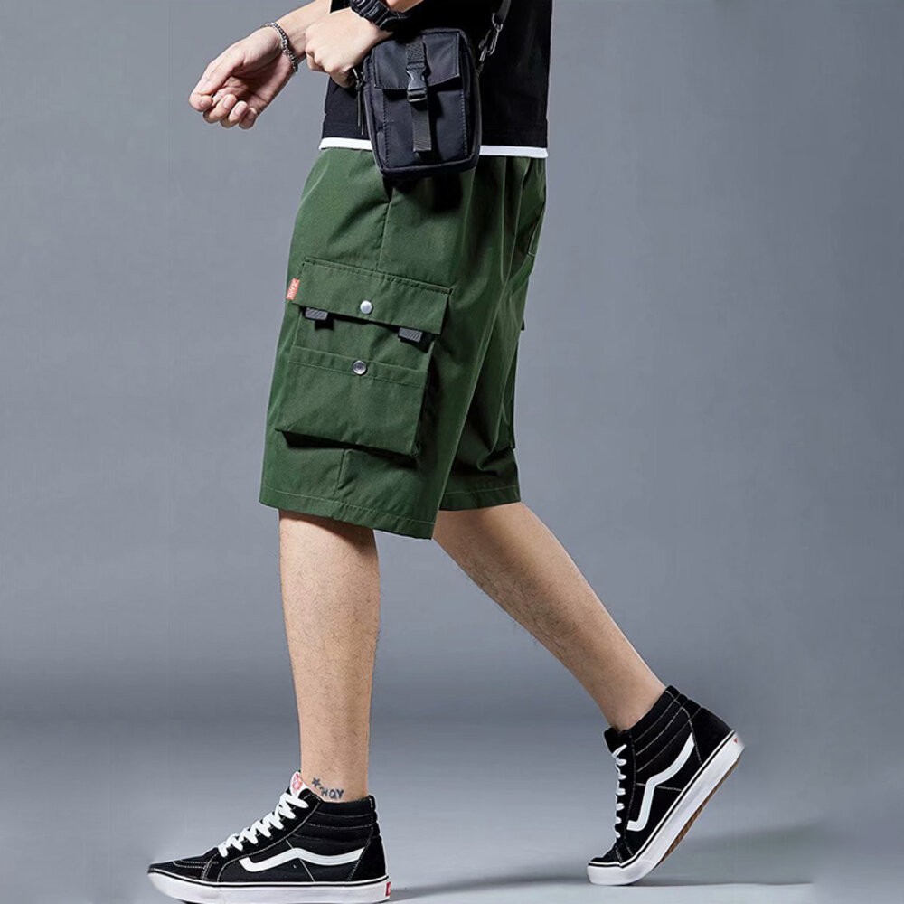 【台灣發貨】韓版寬鬆多口袋休閒褲 短褲 褲子 男裝【P253】-細節圖7