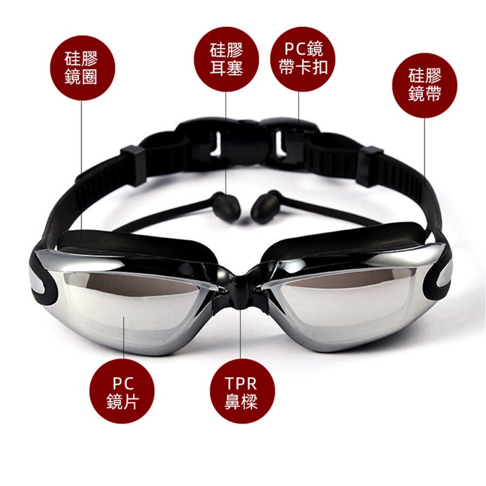 【台灣發貨】男女成人高清電鍍防霧蛙鏡【N131】-細節圖6