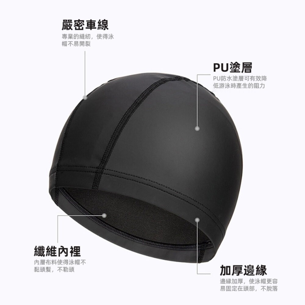 【台灣發貨】韓版男女素色游泳帽 兩款材質任選【N125】-細節圖2