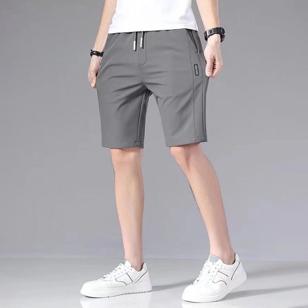 【台灣發貨】韓版冰絲速乾直筒薄款休閒短褲 短褲 褲子 男裝【P240】-細節圖5