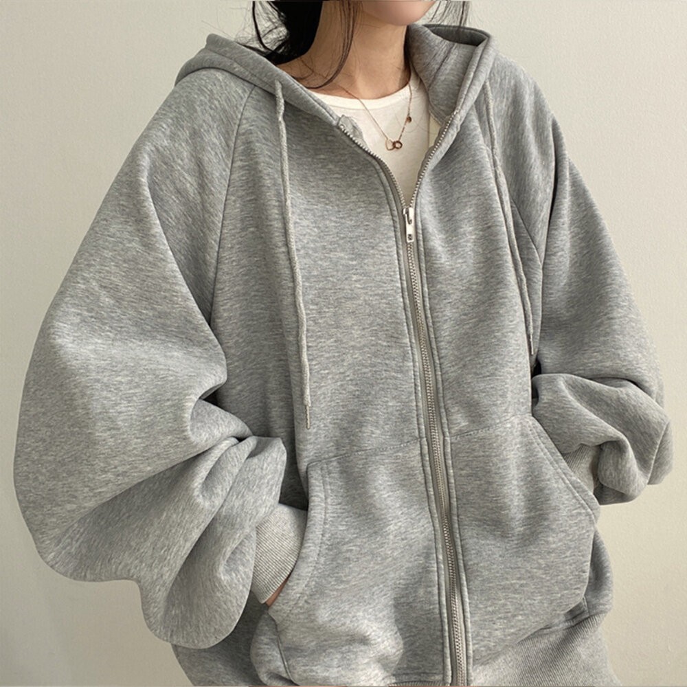 【台灣發貨】韓版小眾寬鬆慵懶風休閒連帽外套 小可愛 背心 衣服 女裝 上衣【J32】-細節圖2