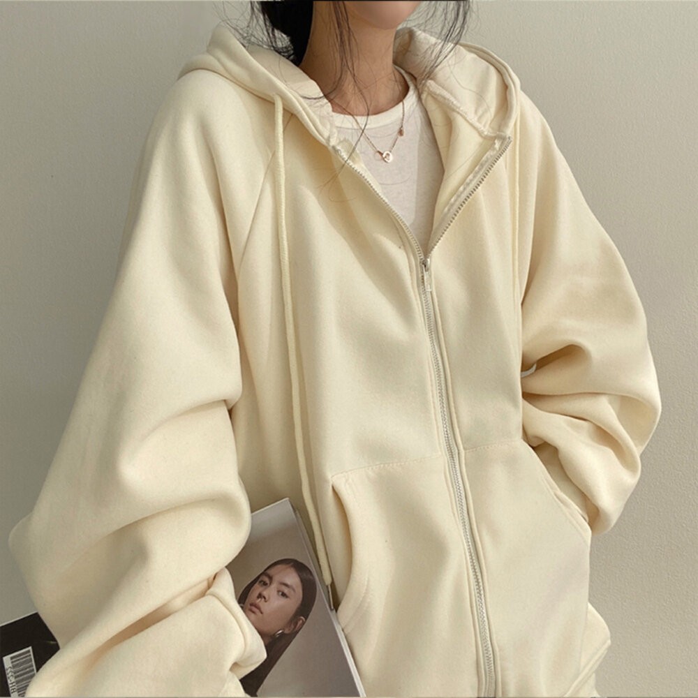 【台灣發貨】韓版小眾寬鬆慵懶風休閒連帽外套 小可愛 背心 衣服 女裝 上衣【J32】-細節圖4