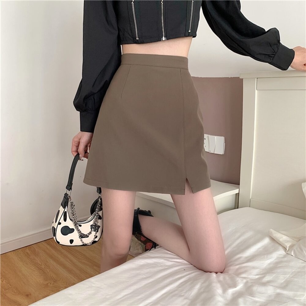 【台灣發貨】韓版高腰顯瘦小個子半身裙 裙子 褲裙 長裙 女裝【P219】-細節圖5