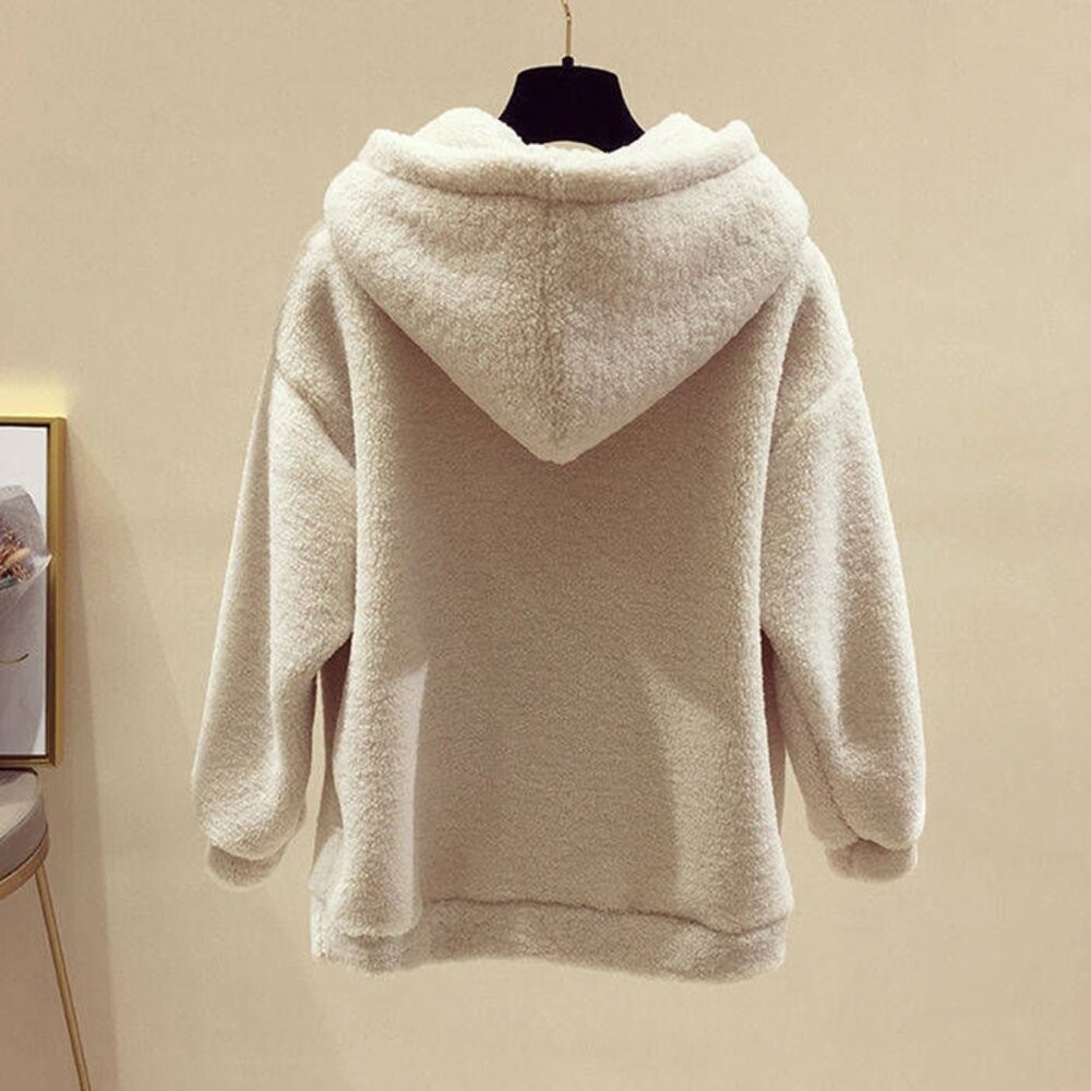 【台灣發貨】韓版寬鬆內刷毛加厚毛毛上衣 長袖上衣 長袖t恤 衣服 女裝 上衣【W359】-細節圖4