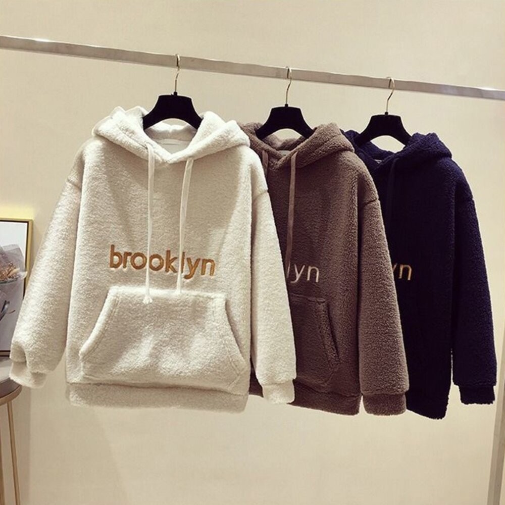 【台灣發貨】韓版寬鬆內刷毛加厚毛毛上衣 長袖上衣 長袖t恤 衣服 女裝 上衣【W359】-細節圖5