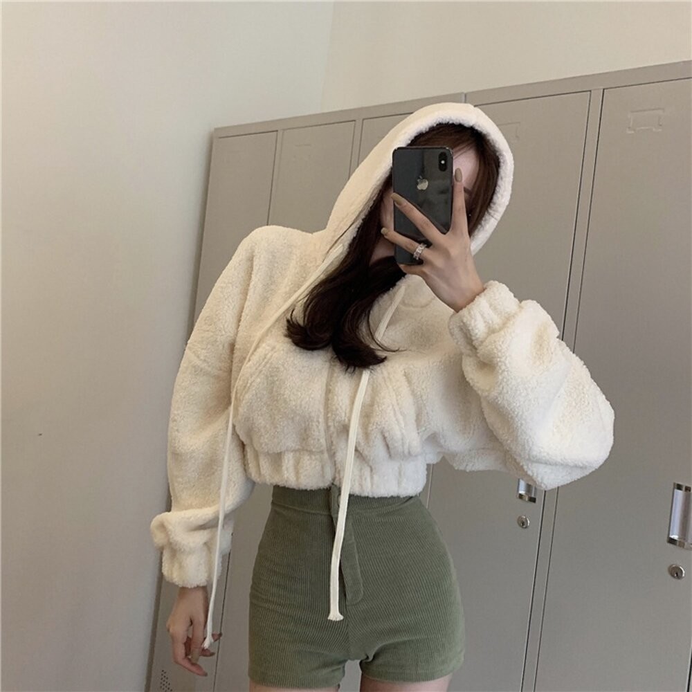 【台灣發貨】韓版連帽拉鍊顯瘦小個子短版外套 外套 防曬外套 女裝 上衣 衣服 【J180】-細節圖4