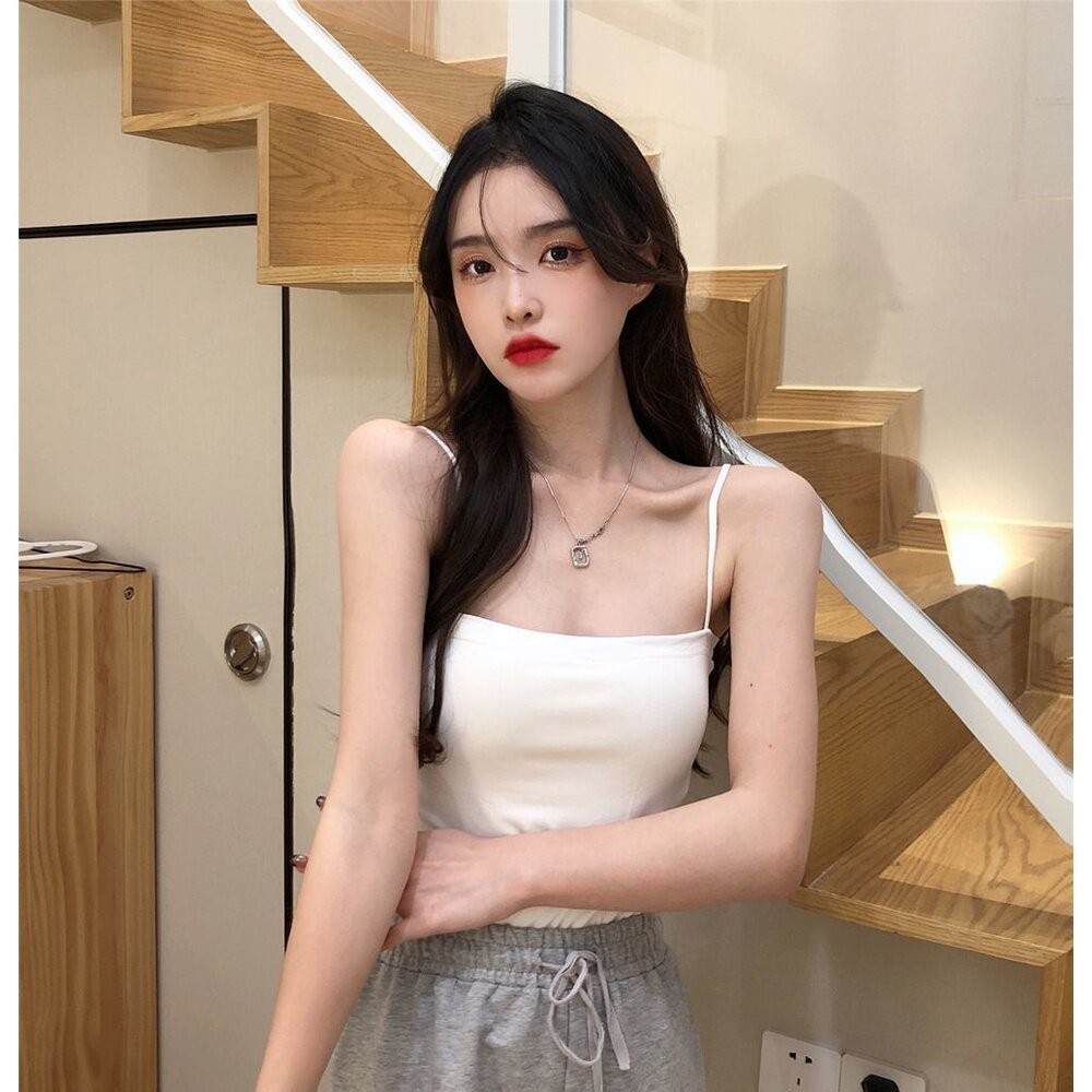 【台灣發貨】韓版保暖薄絨加厚平口背心 小可愛 背心 衣服 女裝 上衣【V233】-細節圖4