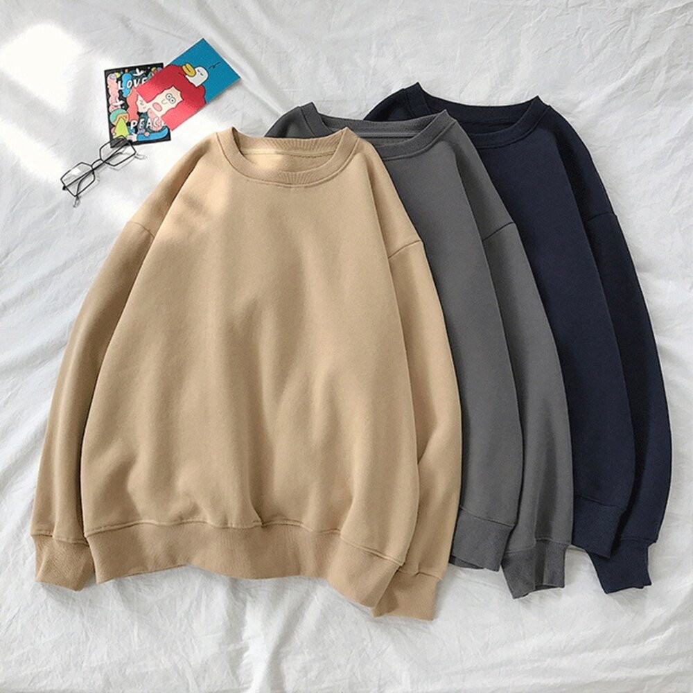 【台灣發貨】韓版刷毛寬鬆慵懶風長袖上衣 長袖上衣 長袖t恤 衣服 女裝 上衣【W21】-細節圖3