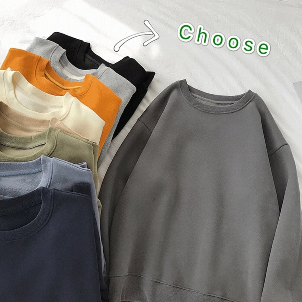 【台灣發貨】韓版刷毛寬鬆慵懶風長袖上衣 長袖上衣 長袖t恤 衣服 女裝 上衣【W21】-細節圖4