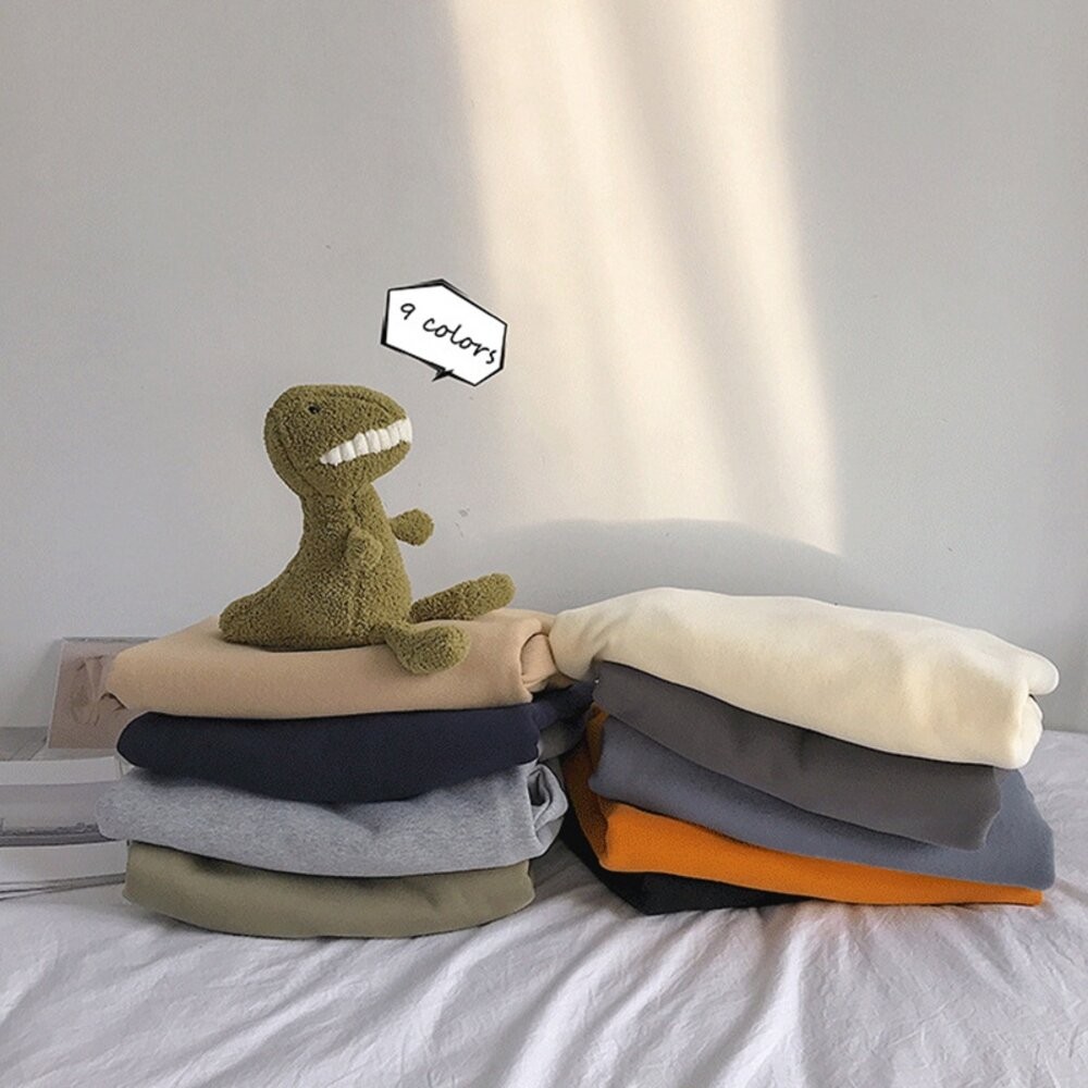 【台灣發貨】韓版刷毛寬鬆慵懶風長袖上衣 長袖上衣 長袖t恤 衣服 女裝 上衣【W21】-細節圖6